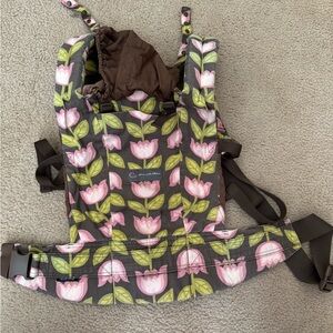 Floral Baby Ergo Petunia pickle bottom with Pink and Brown Design